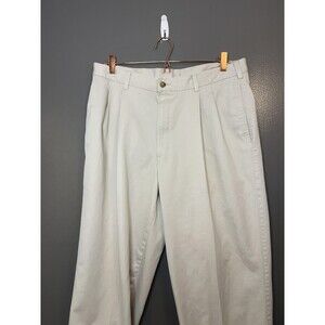 Flyers Chino Pants Mens 36x30 Khaki Pleated Front Cotton Twill Classic Fit